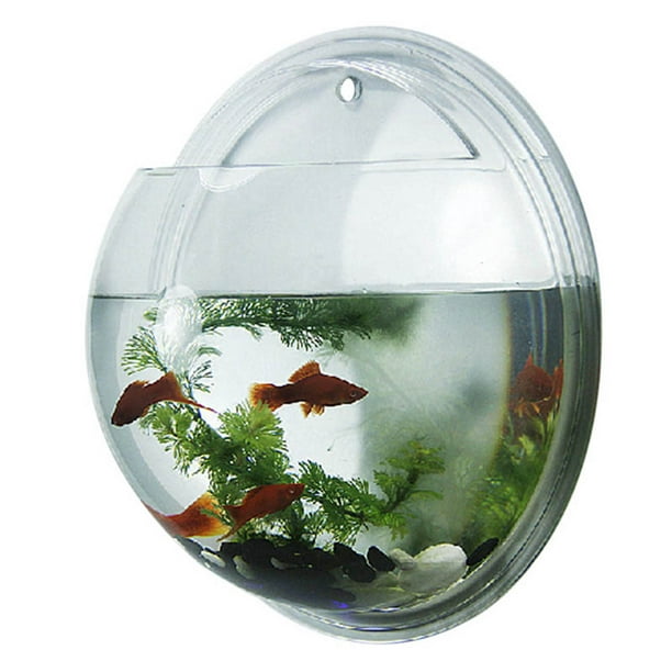 lijden Rond en rond pakket Transparentbowl Acrylic Transparent Bowl Fish Tank Aquarium Home Decoration  Wall Plant Hanging Vase - Walmart.com
