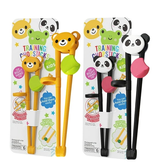 ACDANC 2Pcs Kids Chopsticks,Ergonomic Shape Chopsticks Reusable,Smooth Food Pickup Chopsticks for Kids,Style1