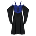 thumbnail image 5 of Ocealan Kids Girls Medieval Princess Dress-up Off Bell Sleeve Maiden Maxi Gown Dress Royal Blue 16, 5 of 6