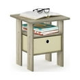 thumbnail image 3 of Furinno Andrey End Table Nightstand with Bin Drawer, Sonoma Oak/Ivory, 3 of 6