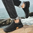 thumbnail image 6 of Mens Leather Non-slip Loafers Outdoor Hiking Sneakers Lightweight Casual Work Shoes Comfortable Soft Driving Shoes Black 11.5 US, 6 of 7