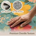 thumbnail image 6 of ODIKA 2'x3' Teal Floral Vintage Poppy Design Washable Doormat Charming Botanical Pattern with Classic Appeal for Entryway, Kitchen, Laundry Room, Non-Slip, Low Pile, 6 of 7