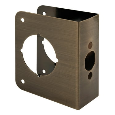1-3/4 in. x 4-1/2 in. Thick Solid Brass Lock and Door Reinforcer, 2-1/8 in. Single Bore, 2-3/8 in. Backset