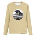 thumbnail image 4 of Clearance Clothes under $5.00 Fashion Women's Spring Printed Long Sleeves Round Neck Casual Tee Tops, 4 of 5