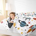 thumbnail image 4 of Homewish Space Ship Rocket Bedding Comforter Set,Cartoon Universe Planet Twin Comforter Sets,Colorful Stars Print Bedding Set For Teens,Breathable Home Decor,2-Piece, 4 of 8