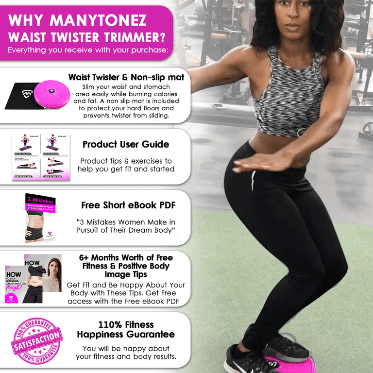 MANYTONEZ Waist Ab Trimmer Trainer Twist Board Machine Exercise Workout  Fitness Equipment for Women 