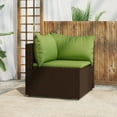 thumbnail image 1 of vidaXL Garden Corner Sofa with Cushions Brown Poly Rattan, 1 of 5