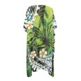 thumbnail image 2 of HELLHERO High Quality Fabrics Bathing Suit Cover Up for Summer Loose Short Sleeve Tropical Leaves, 2 of 6
