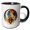 Black/White, variant on 3drose, Alan Male Name, Moon, Man, Bison Head. Artsy, Brilliant Gift for Man, 11oz Two-tone Blue Mug