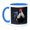 Blue/White, variant on 3drose, Usa, California. Rooster on Fence., 11oz Mug