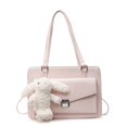 thumbnail image 1 of Bolso de mano de color sólido con textura de alta calidad para mujer, mochila de gran capacidad, elegante y versátil, 2025, 1 of 5