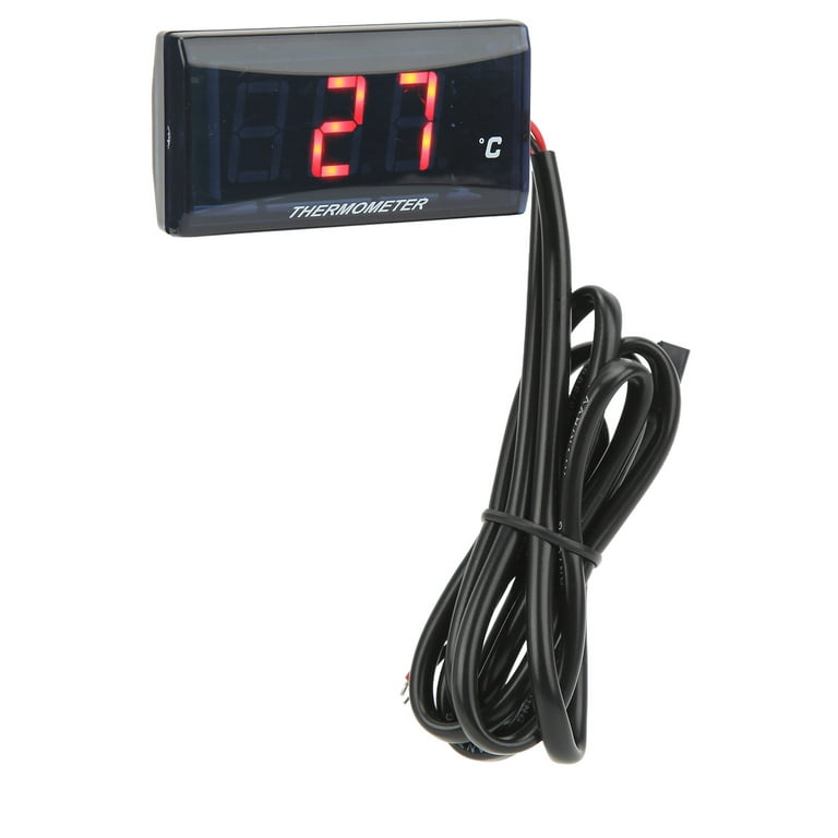Digital Water Thermometer, LCD Screen Universal Motorcycle Water Temp Meter  For Motorbike Red Backlight 