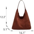 thumbnail image 7 of AOMRCOL Slouchy Suede Shoulder Bags for Women Underarm Bag Womens Tote Bag Work Purses Crescent Bag Suede Handbag Travel Winter Fall (Beige), 7 of 7