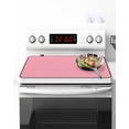 thumbnail image 2 of Stove Top Covers for Electric Stove, Pink Glass Stovetop Cover Protector, Pure Pink Induction Cooktop Protector Oven Mat for Kitchen Countertop 36"x21", 2 of 8