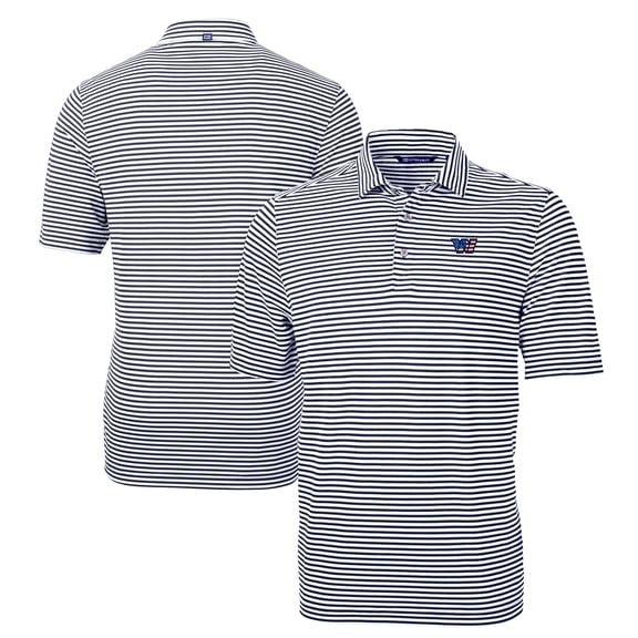 Men's Cutter & Buck Navy Washington Commanders Big & Tall Virtue Eco Pique Stripe Recycled Polo