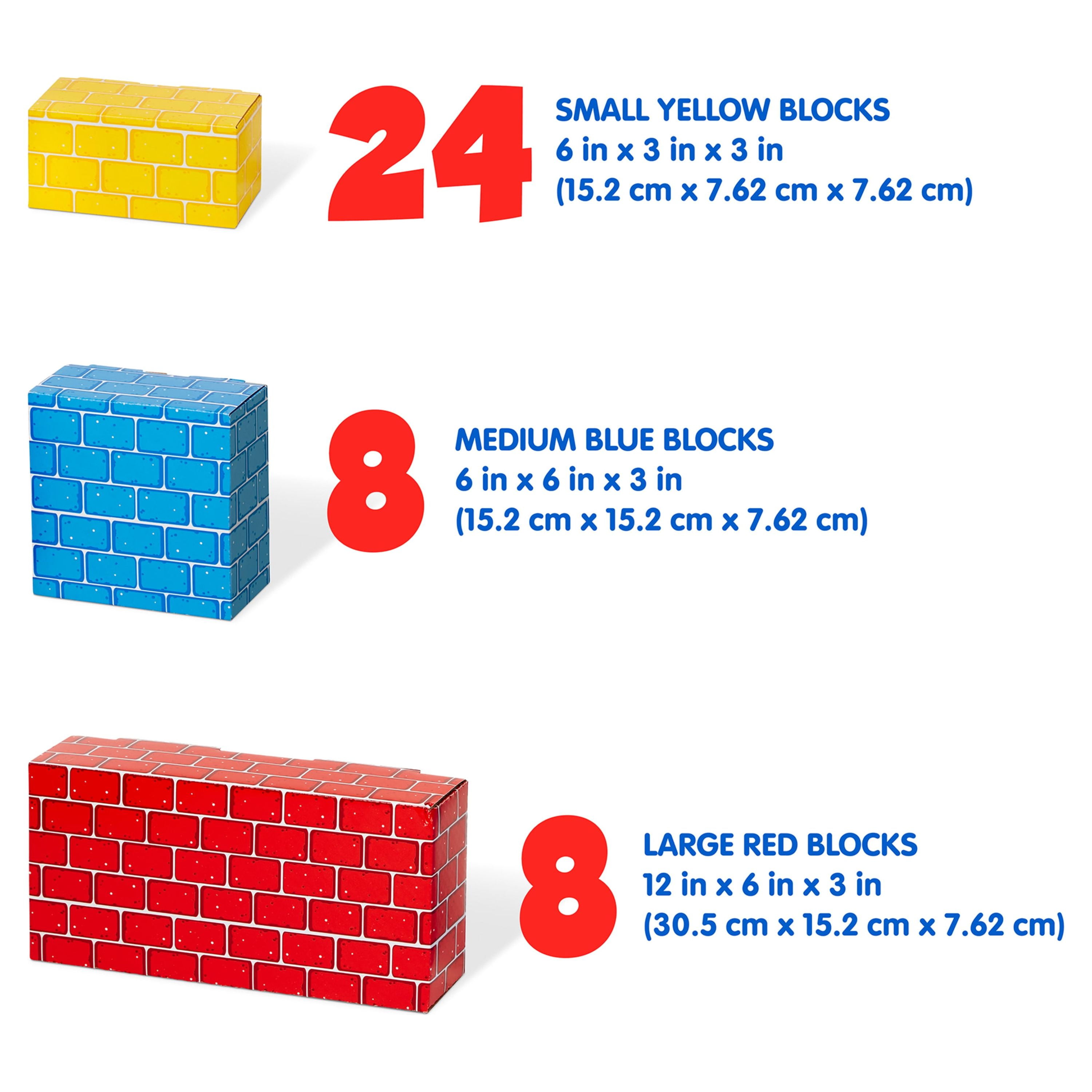 Melissa & Doug Jumbo Extra-Thick Cardboard Shape Sorting Building Blocks – 40-Piece Set in 3 Sizes, FSC-Certified CardboardEducational Toy for Toddlers & Kids Ages 2+