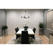 Art3d 12 Pcs Decorative 3D Wall Panels, 19.7x19.7 White Wall Textured Home Decor PVC