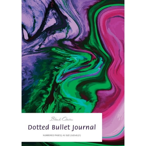 Dotted Bullet Journal: Medium A5 - 5.83X8.27 (Marbled), (Paperback)