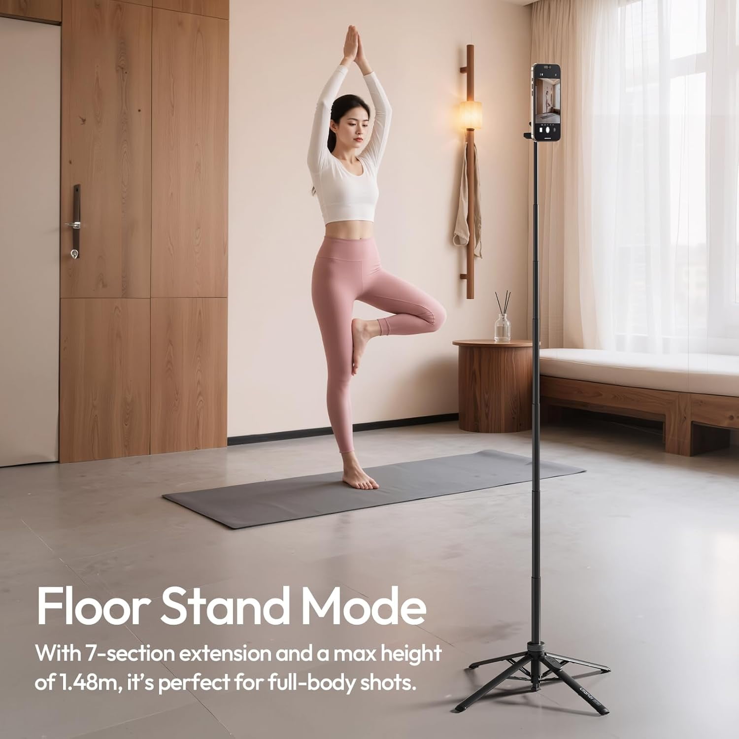 Ulanzi Automatic Tripod for iPhone, MT85 Magnetic Phone Tripod,60" Extendable Selfie Stick with Remote for Vlogging/Live