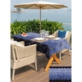 thumbnail image 4 of Outdoor Tablecloth with Umbrella Hole and Zipper, Blue Geometric Rectangle Table Cloth 60x84 Inch Waterproof Tablecloth, Ombre Modern Abstract Art Picnic Table Cover for Patio Camping, 4 of 7