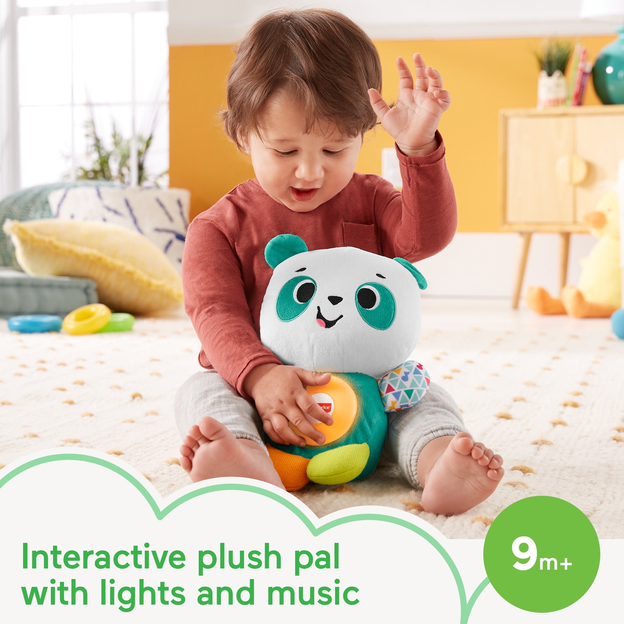 Fisher-Price Linkimals Play Together Panda Interactive Musical Plush Toy for Infant & Toddler
