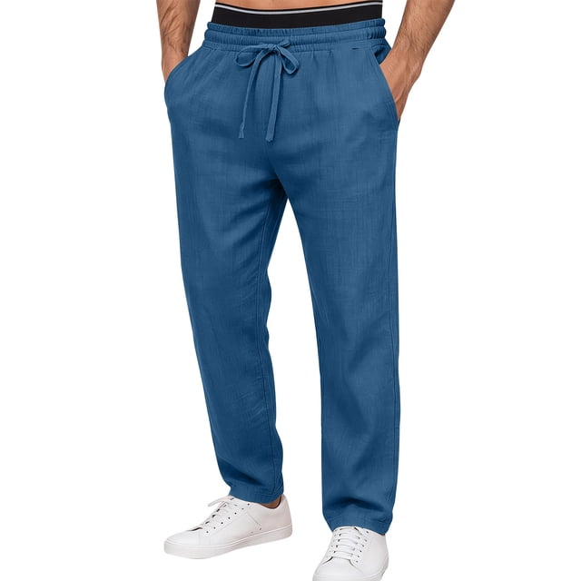 Pantalones Casuales de Hombre de Color Sólido Verano de Moda Y Ropa de Cama