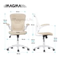 thumbnail image 2 of MAGMALIFE Silla de Escritorio Premium Ergonómica Modelo Cosmo, Silla de Oficina con Reclinacion y Altura Ajustable, Desplazamiento Suave y Sin Ruido de Alta Densidad y Resistente (Beige Champagne), 2 of 10