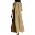 thumbnail image 5 of Bxsruta Womens Maxi Dress Casual V Neck Sleeveless Flowy Long Dresses with Pockets, 5 of 7