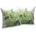 thumbnail image 2 of Green Hydrangea Pillow Covers 18x18 Set of 2 Spring Summer Decorative Pillow Covers Flower Throw Pillow Case Square Cotton Linen Cushion Case for Outdoor Living Room Couch Sofa, 2 of 4