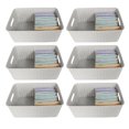 thumbnail image 3 of Plastic Rattan Storage Box Basket Organizer for Bathroom, Large, Gray Pack of 6, 3 of 4