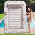 thumbnail image 2 of PVC Inflatable Singles Person Floating Maple Leaf Lounge Chair Foldable Maple Leaf Floating Bed, 2 of 5