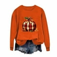 thumbnail image 2 of XPMWRP Women's Halloween Pumpkin Graphic Printed Sweatshirt Crew Neck Loose Long Sleeve Pullover Winter Warm Casual Sweatshirt Orange XS, 2 of 3