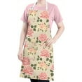 thumbnail image 5 of Pioneer Flower Floral Print Pattern Apron-Garden Aprons for Women with Pockets-Cotton Linen Waterproof Kitchen Cooking Gardening Aprons Adjustable for Kitchen,Cooking,BBQ and Salon 33x27 Inch, 5 of 7