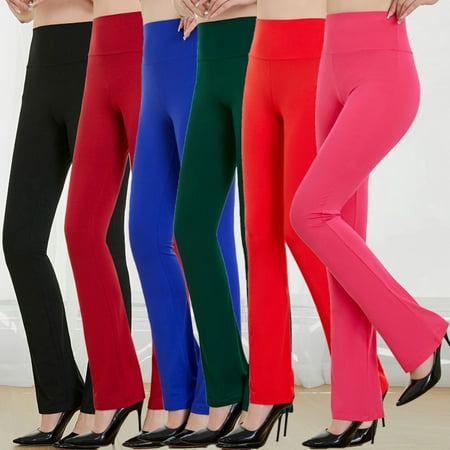 Hfnxid Yoga Flare Leggings for Women Bell Bottom High Waist Leggings Running Workout Fitness Trousers Casaul Slim Fit Pant