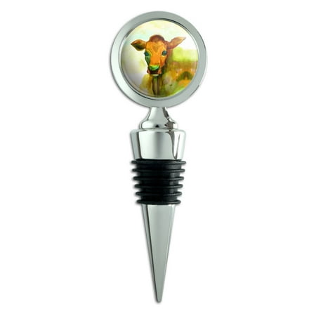 

Watercolor Cow Yellow Orange Wine Bottle Stopper