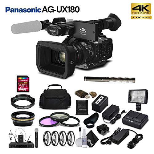 Panasonic AG-UX180 4K Premium Professional Camcorder with CINEMAGIC Studio Bundle 