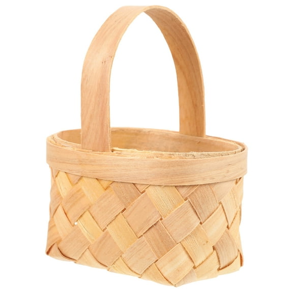 FRCOLOR Mini Basket For Weddings Wood Chips Basket Wedding Basket Empty Basket Decorative Candy Basket Wedding Packing Basket With Handle