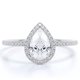 thumbnail image 1 of JeenMata Anillo de Compromiso de 1 Quilate con Piedra Natal de Abril en Corte de Pera - Anillo de Bodas - Anillo de Halo - Anillo Pavé - Anillo de Promesa - Baño de Oro Blanco de 18 K sobre Plata, 1 of 6