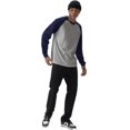 thumbnail image 3 of BEGOING Men's Long Sleeve Raglan T-Shirt Casual Jersey Shirts,Oversized Baseball Shirts Unisex Vintage Washed Tee Tops,S-XL Navy, 3 of 6