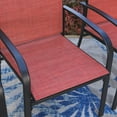 MF Studio Set of 4 Outdoor Patio Dining Chairs, Steel Frames with Textilene, Black&Red