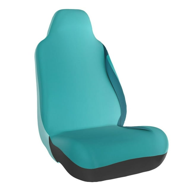 Wukai a Teal Ribbonin Full Set Car Seat Covers with Soft Padding Universal Auto Front Seats Protector and Cushion Mat