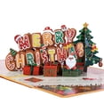 thumbnail image 1 of Tarjetas Navideñas 3D con Sobres - ¡Feliz Navidad y Año Nuevo! Diseños Pop-Up de Papel para Regalar en Fiestas (Incluye Tarjeta Pequeña y Sobre Elegante), 1 of 6