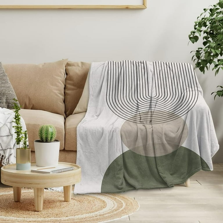 Boho Mid Century Throw Blanket Abstract Olive Green Soft Warm Couch Bedroom Sofa Decor 40 x50 Walmart