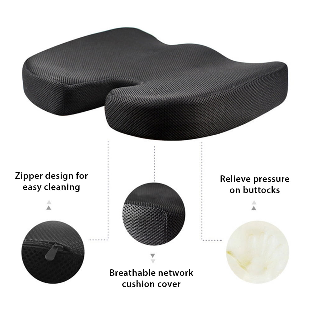 Marina Decoration Memory Foam Comfort Seat Cushion for Office Car Home Chair – Sciatica & Back Pain Relief Pillow - Non-Slip Coccyx Cushion Pad for