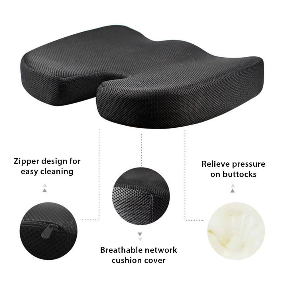 Premium Comfort Seat Cushion - Non-Slip Memory Foam Coccyx Pad for Back ...