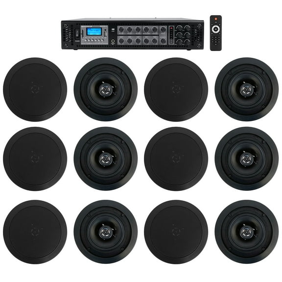 Home Audio System (12) 5.25" Black Bedroom/Living Room/Bathroom Ceiling Speakers