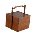 thumbnail image 4 of veasfak Boîte de Rangement Alimentaire en Bambou Antique avec Couvercle et Poignée pour Gâteaux Collations Mooncake L, 4 of 7