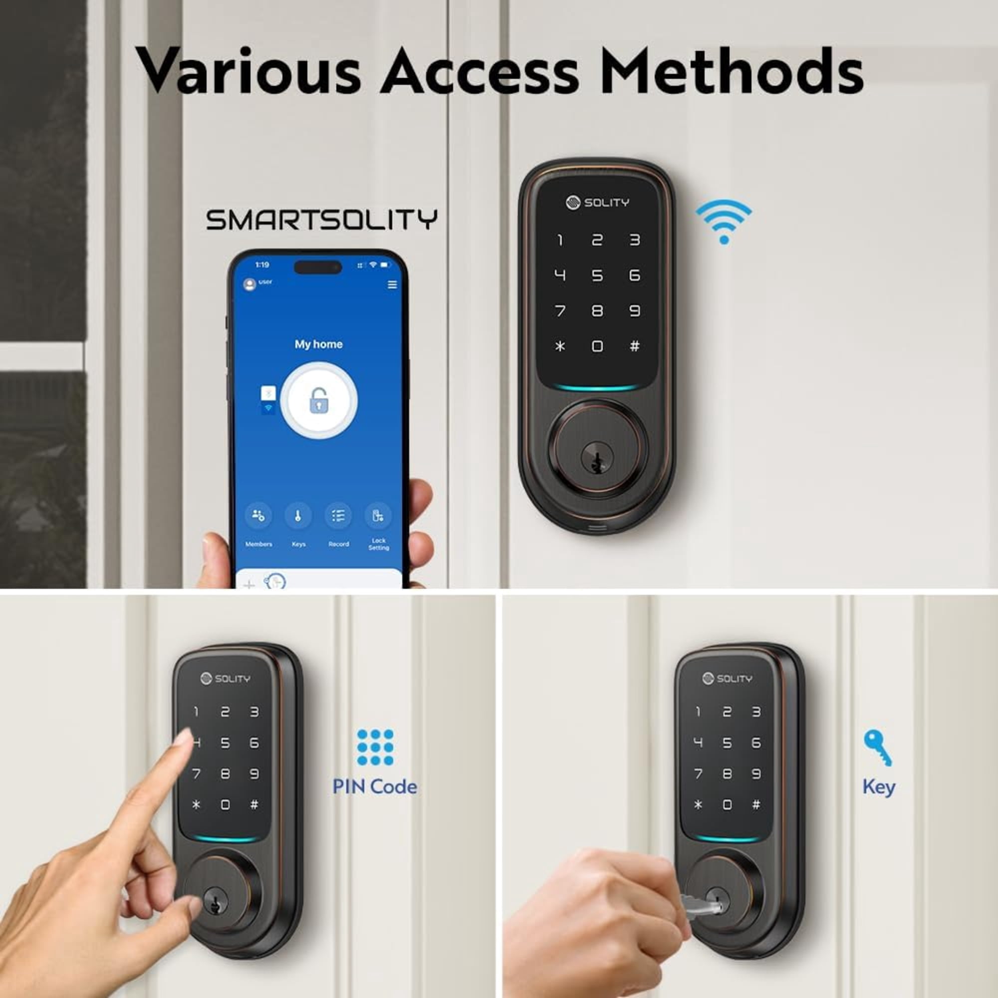 Solity GT10K-BZ Rubbed Bronze Smart Lock
