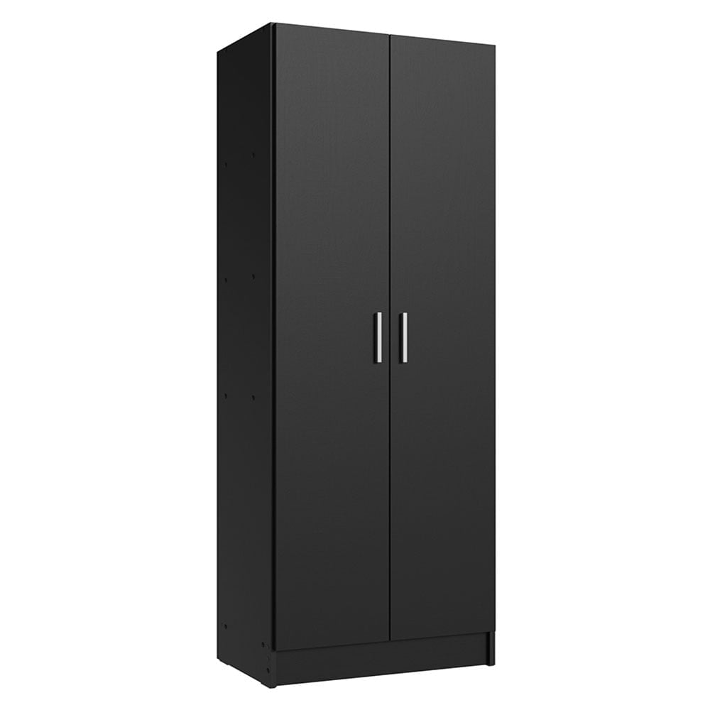 Madesa Kitchen Pantry Storage Cabinet 2 Doors with 5 Utility Shelves 23"L Wooden Organization Unit for Kitchen - Black