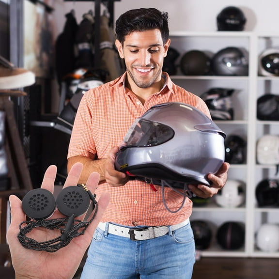 Toddmomy 1Pcs Motorcycle Accessories Black Hardhat Headset with Control 124.0X4.3X1.0In